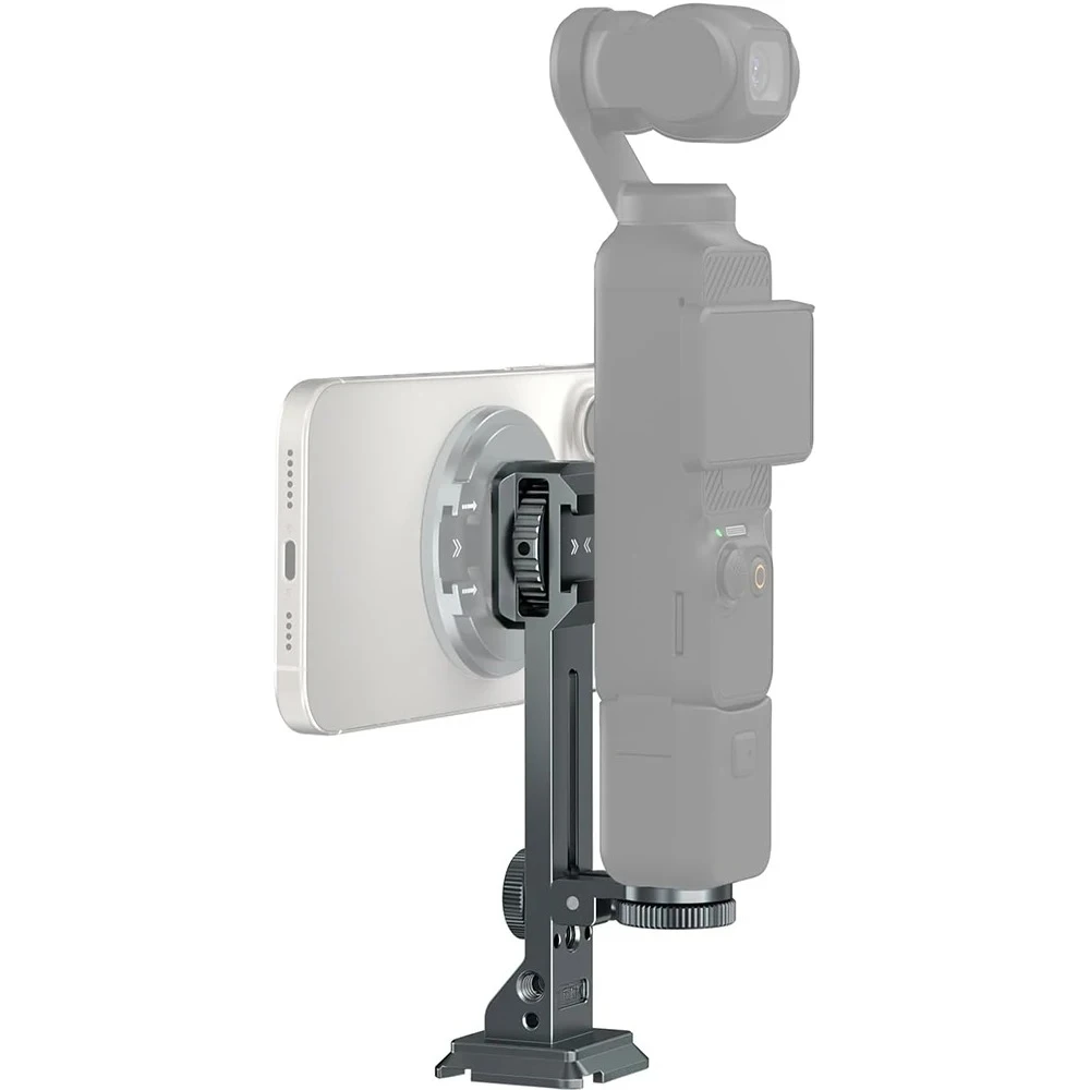 Teleprompter Stand with Dual Phone Slots for  Pocket 3 Desktop Tripod Live Streaming Video Record