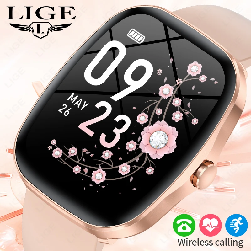 

LIGE 2025 новые женские умные часы с Bluetooth, спортивные водонепроницаемые часы с пульсометром, монитор сна, умные часы, подарок для женщин