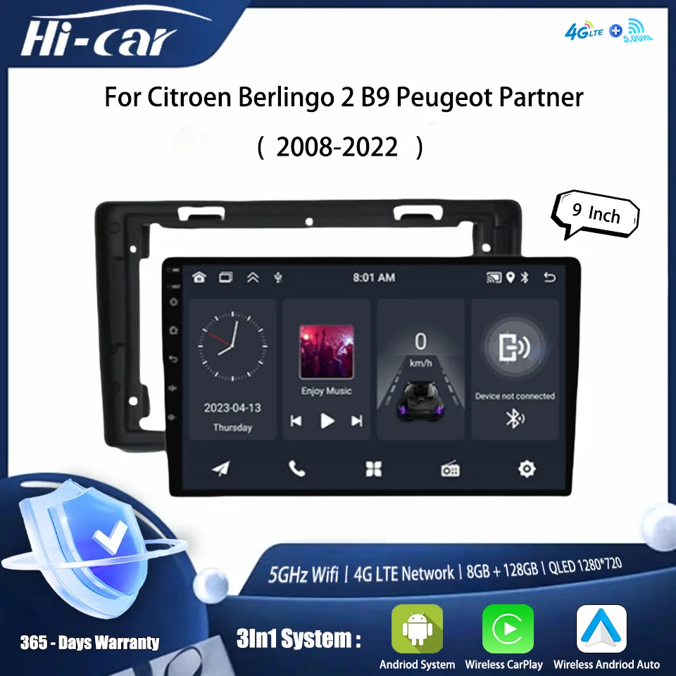 

2Din Android Car Radio for Citroen Berlingo 2 B9 Peugeot Partner 2008-2022 GPS 4G Multimedia Video Player Head Unit Radio Stereo