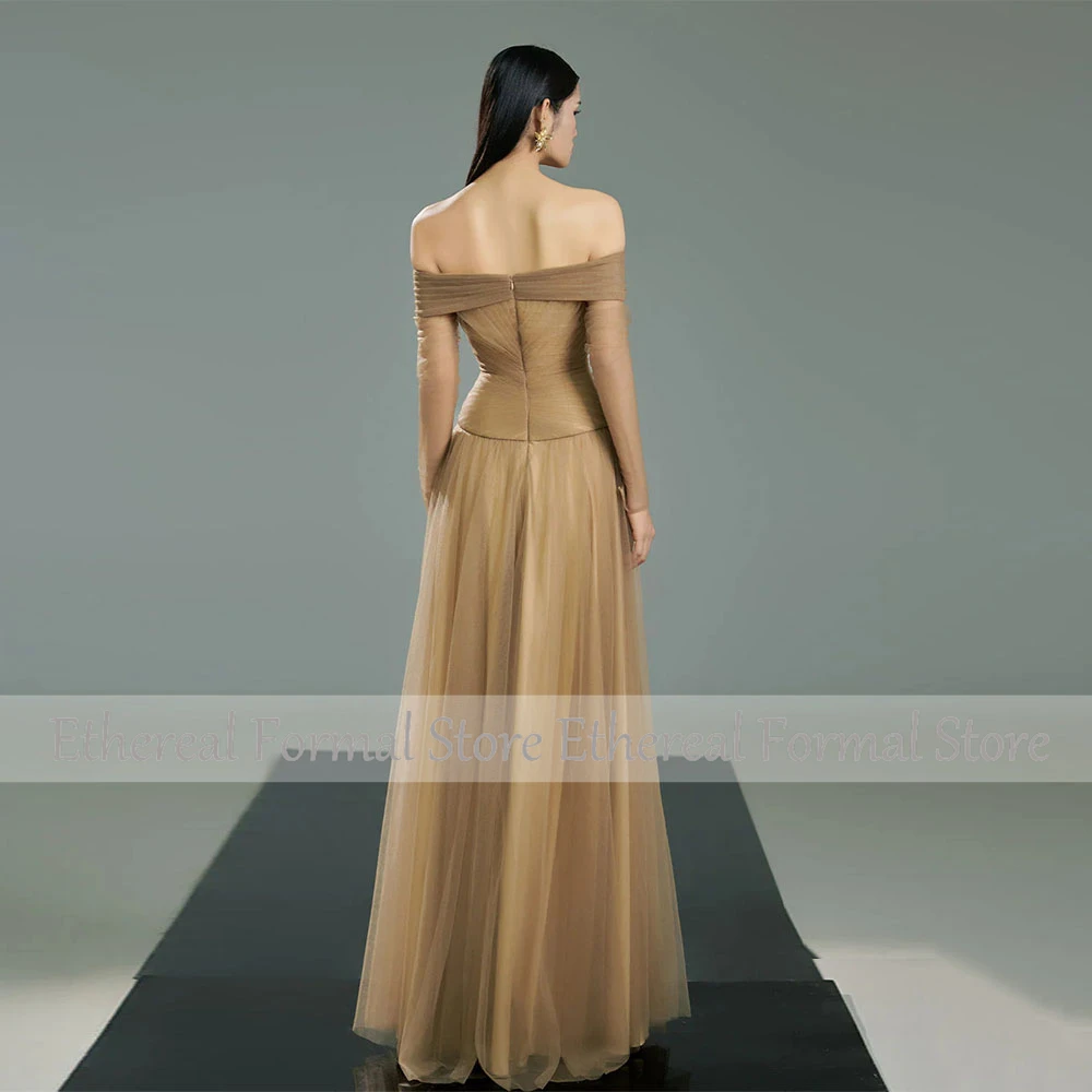 Вечернее платье трапециевидной формы для свадьбы, расшитое бисером, с открытыми плечами, женское вечернее платье с длинными рукавами, вечерние платья