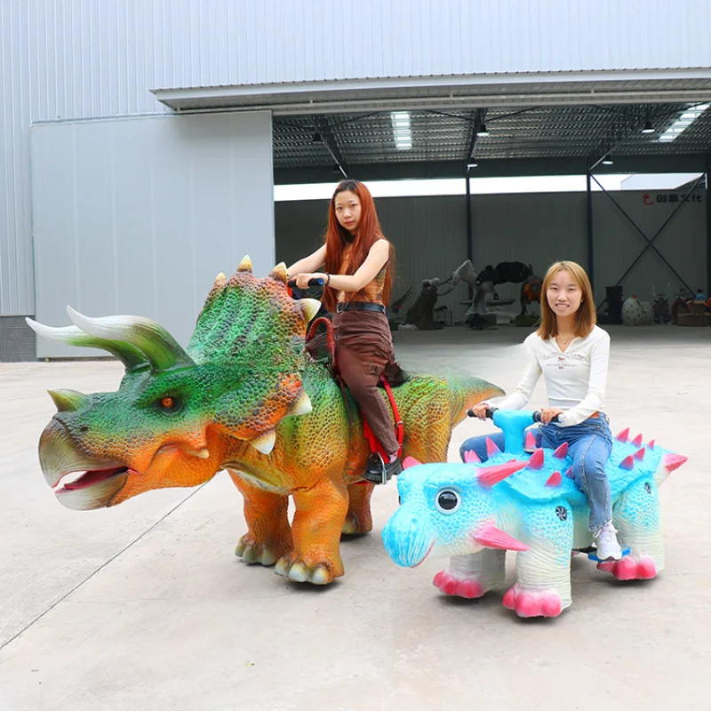 Indoor Modern Mechanical Amusement Park Electric Animal Rides Walk Dinosaur Montable For Rent