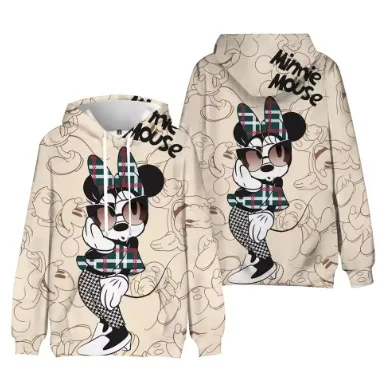 

Autumn Winter Disney Mickey Minnie Pattern Printing Hoodie Adults Children Casual Hooded Sweatshirt Creative Hoodie Streetwear