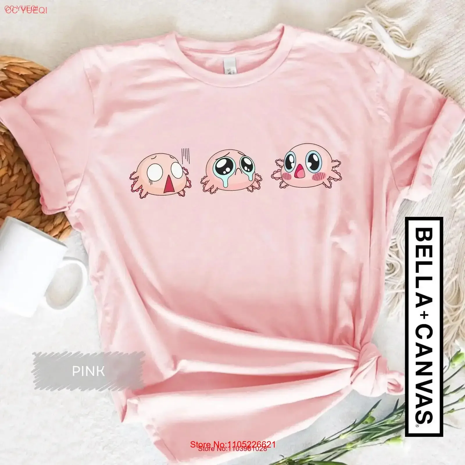 Adorable axolotl chibi T Shirt Cute gift for kids lover Funny vintage Washed homme Casual Unisex graphic Stylish Versatile