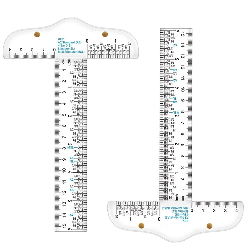 1pc 6 Zoll klares Acryl T-Quadrat Lineal transparent abgestuftes Zoll metrisches T-Lineal für einfache Referenz beim Basteln T-Quadrat