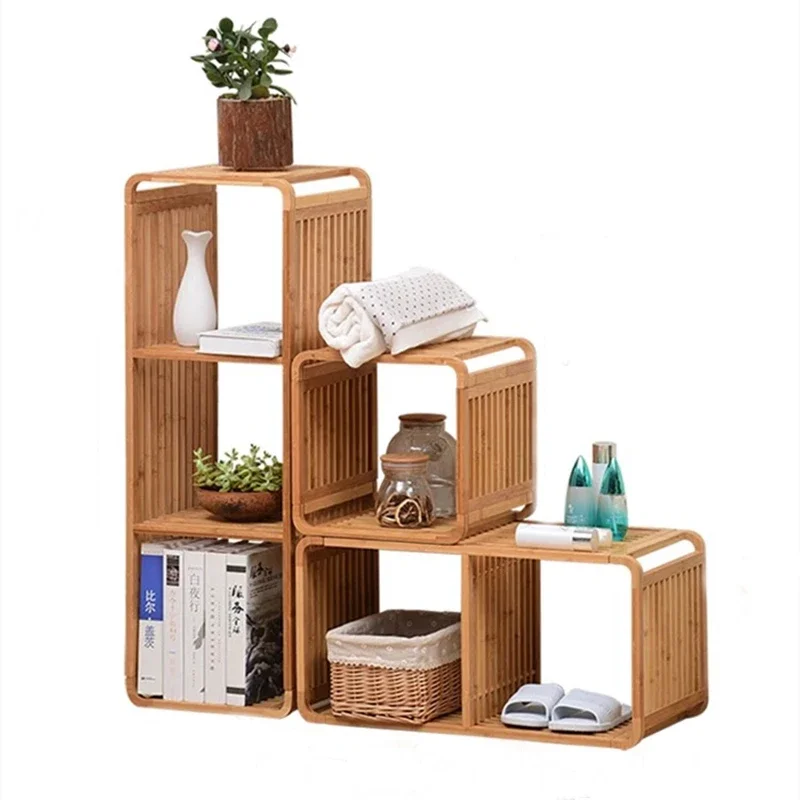 Bedside table storage shelf, simple wind bay window storage locker, multi-layer household bedside floor-to-ceiling wooden shelf