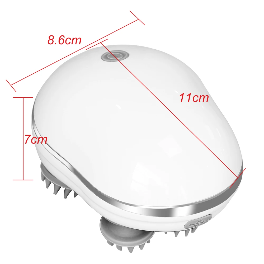 Wireless Infrared Scalp Massager 3 Modes Kneading Vibration Roller Massage Heads Portable Body Massager for Body Relax Hair Care