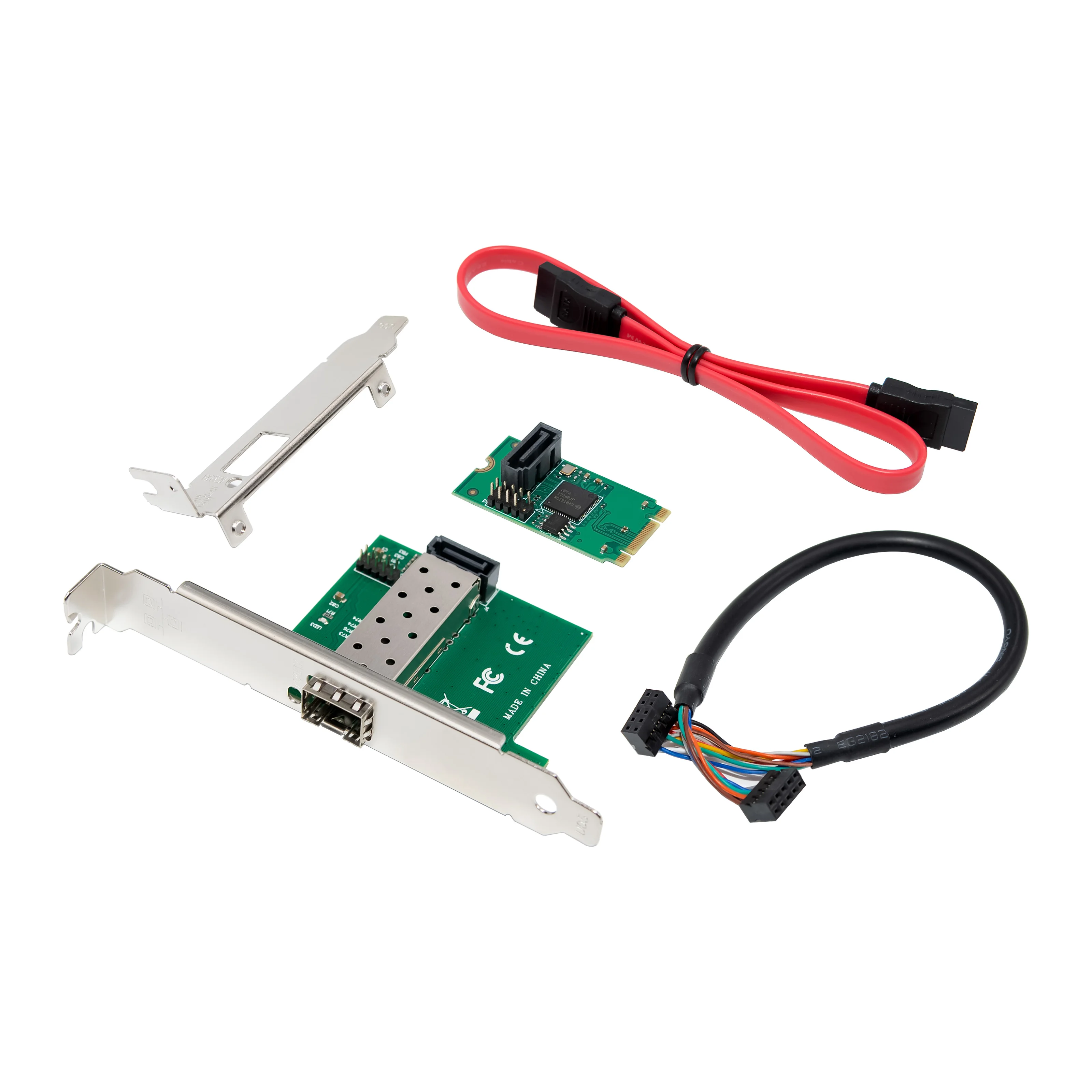 SUNWEIT ST7494 M.2 B+M I210 1GbE SFP Fiber Industrial NIC FPC Single Network Card for Server External Wired in Stock