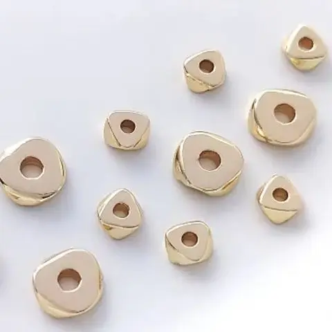 

14K Gold Wrap New Small Broken Gold Spacer Triangle Bead Diy Pearl Bracelet Necklace Jewelry Loose Bead Accessories