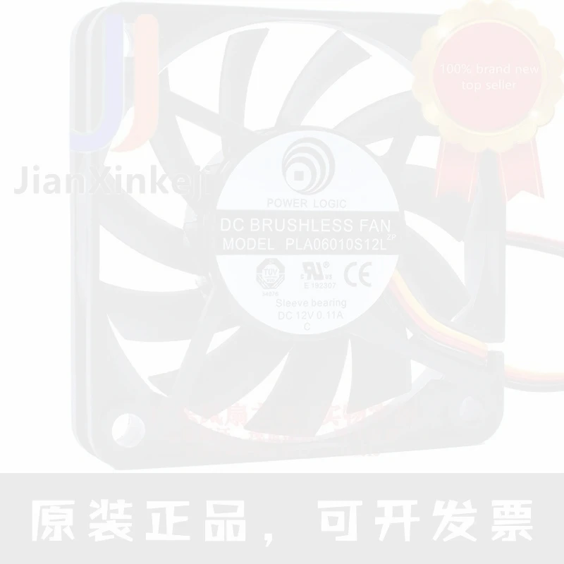 1pcs 100% orginal new Taiwan  PLA06010S12L 6cm 6010 12V 0.11A speed measurement mute ultra-thin cooling fan Connector