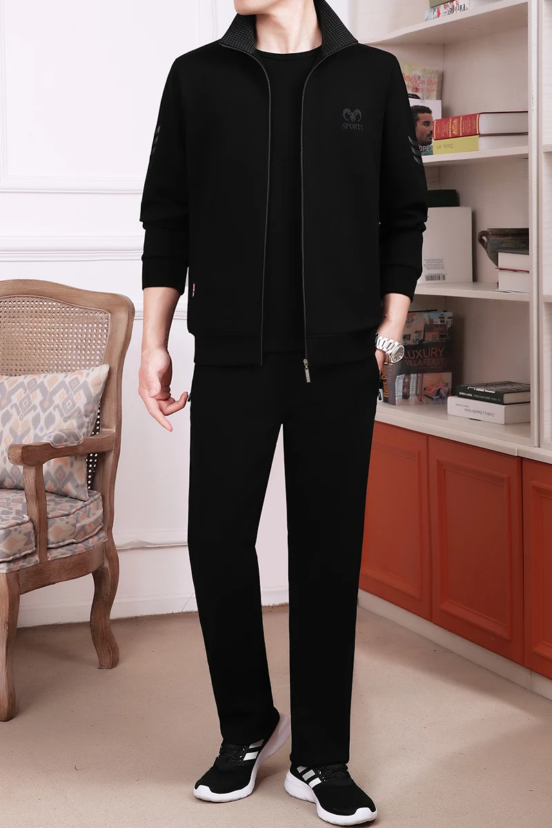 

Весенне-осенний повседневный спортивный костюм для мужчин больших размеров, комплект из двух предметов для мужчин среднего и старшего возраста, новинка 2023 года, модный стиль для пап.