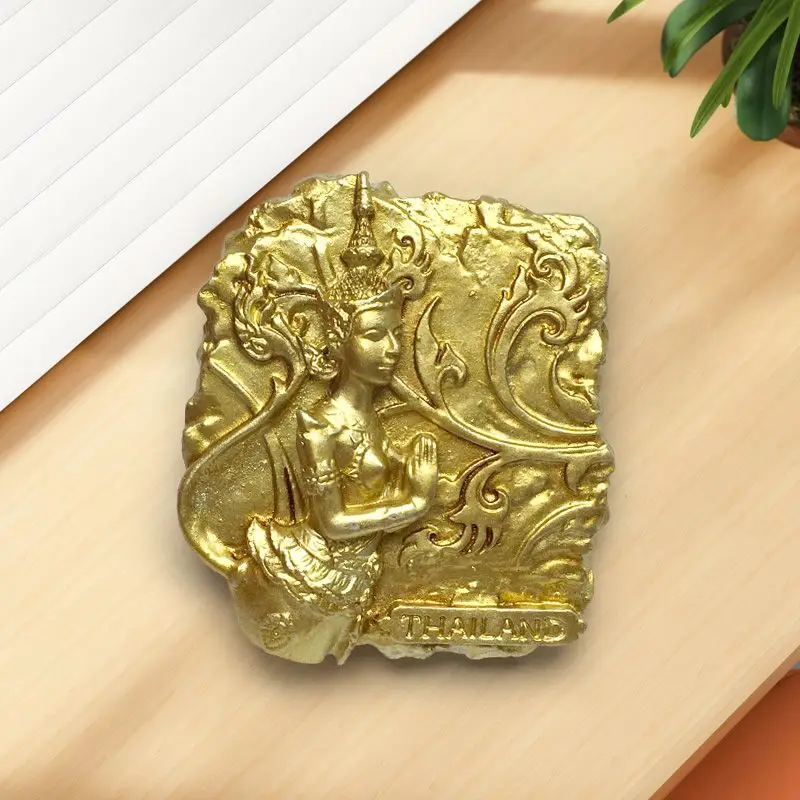 

3D Female Golden Buddha Creative Refrigerator Magnet Travel Souvenir Gift from Bangkok, Thailand 3D Painted Crafts