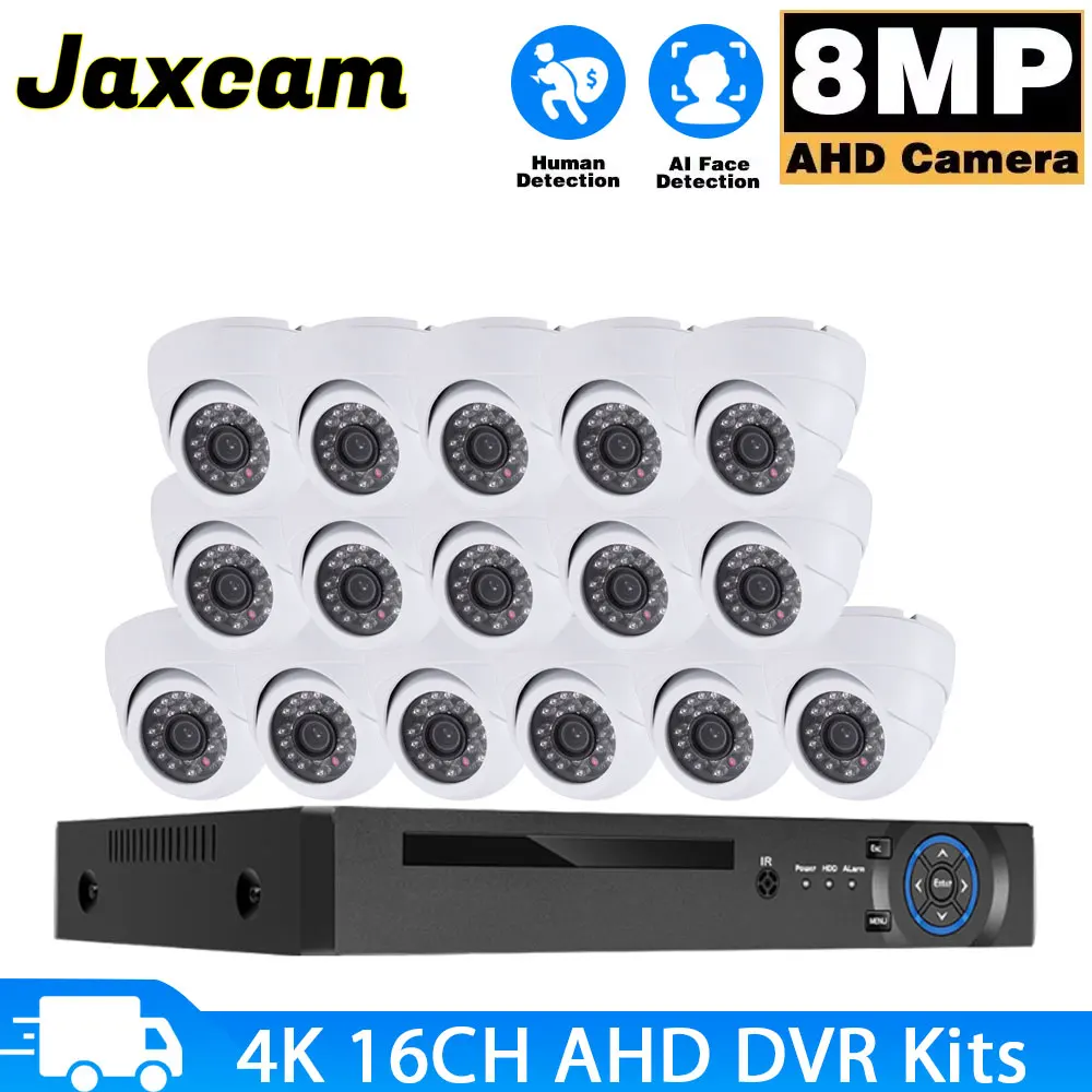 

4K 8MP 16CH Facial Detection AHD DVR Video Surveillance System Home Monitoring Equipment Outdoor Waterproof CCTV P2P Security Ki