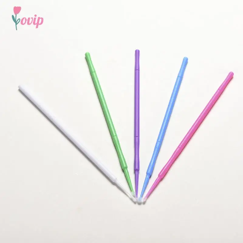 100 Pcs/Pack Lint Disposable Makeup Brushes Eyelash Extension Individual Lash Removing Tools Swab Micro Brush Beauty Tools