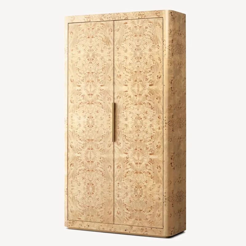 

American country solid wood storage bookcase villa model house designer