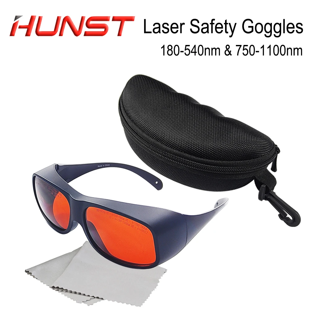 HUNST OD6+ UV Green Fiber Laser Safety Goggles Protective 355 & 532 & 1064nm Wavelength Glasses Shield Protection Eyewear.