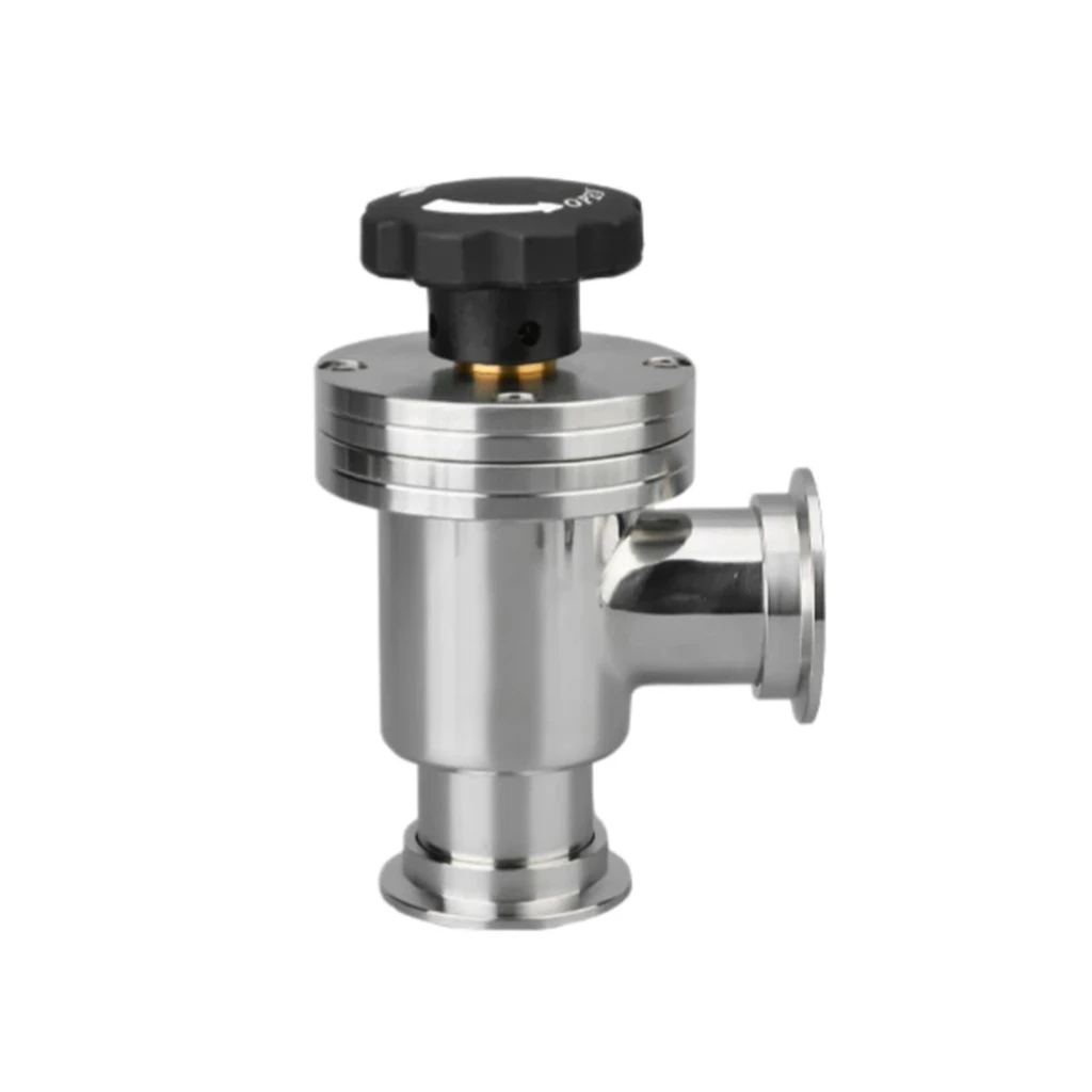 304-stainless-steel-sanitary-l-type-manual-kf-vacuum-baffle-valve-quick-clamp-angle-valve-for-vacuum-systems-kf16kf25kf40-kf50