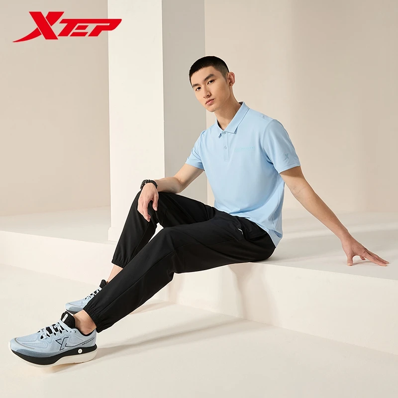 Xtep Short Sleeve Polo Shirt For Men 2024 Summer Normcore Men\'s T-shirt Everyday Soft Sweat-Absorbing Outdoor Tops 876229020016