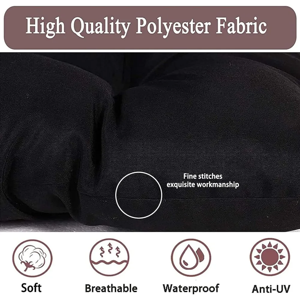 وسادة كرسي باباسان مزدوجة، وسادة كرسي الروطان المتأرجحة في الهواء الطلق، وسادة كرسي عش البيض مع أشرطة تحديد المواقع، مبطنة غير قابلة للانزلاق #4