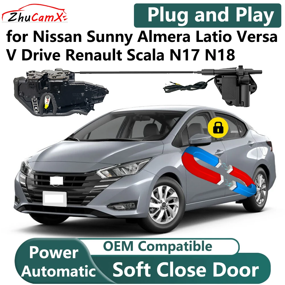 

for Nissan Sunny Almera Latio Versa V Drive Renault Scala N17 N18 Car Electric Soft Close System Power Closing Door Latch Lock