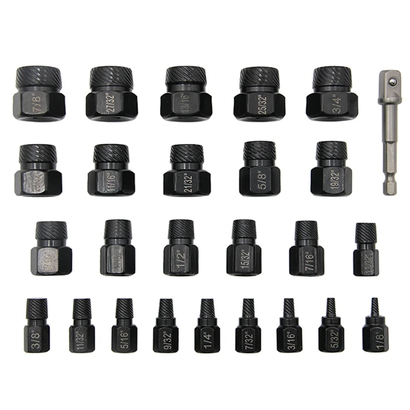 

26Pcs Screw Bolt Extractor Drill Bit Set Disassemble Screws Bolt Stripped Broken Remover Tools