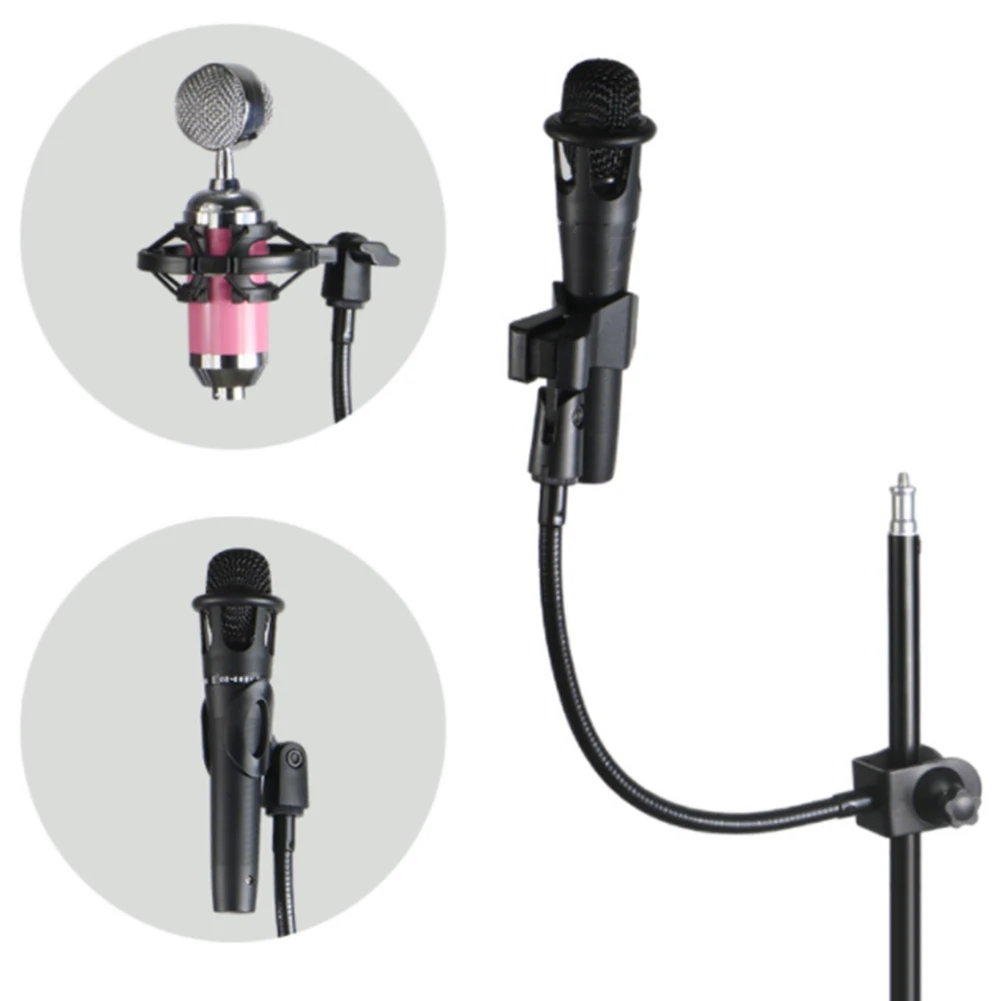 Flexible Gooseneck Microphone Stand with Desk Clamp for Radio Broadcasting Studio, Live Broadcast Equipment