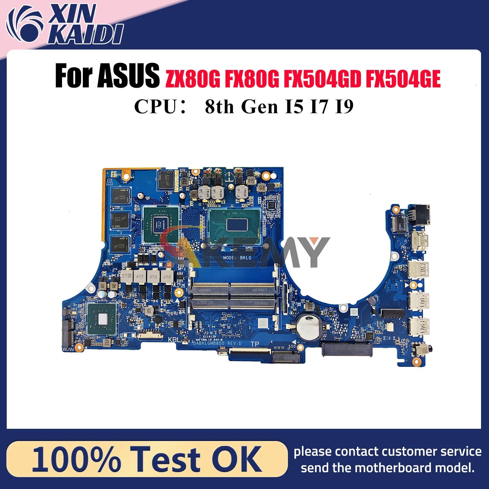 

FX504GD Материнская плата для ноутбука ASUS TUF Gaming FX504GD FX504GE ZX80G FX504G FX80G Материнская плата с процессором I5 I7 I9 100% tests OK stk
