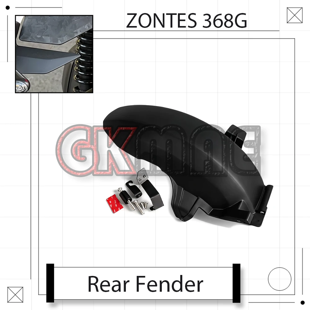 For ZONTES 368G ZT368T-G Motorcycle Modified Rear Fender Widened & Extended Rear Mudguard Anti-Splash Splash Guard Accessories