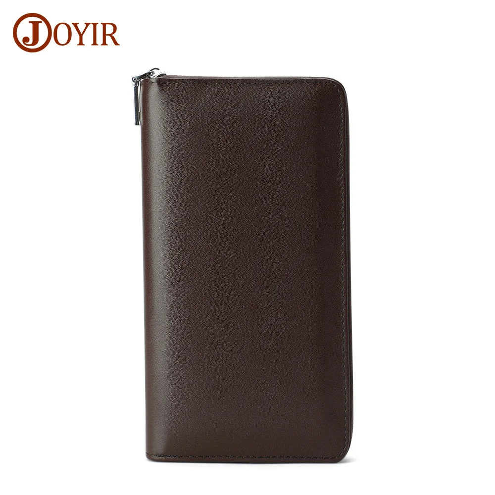 Genuine Leather Men's Wallet Clutch Male Busniess Notebook Pocketbook Long Card Holder Large Capacity RFID