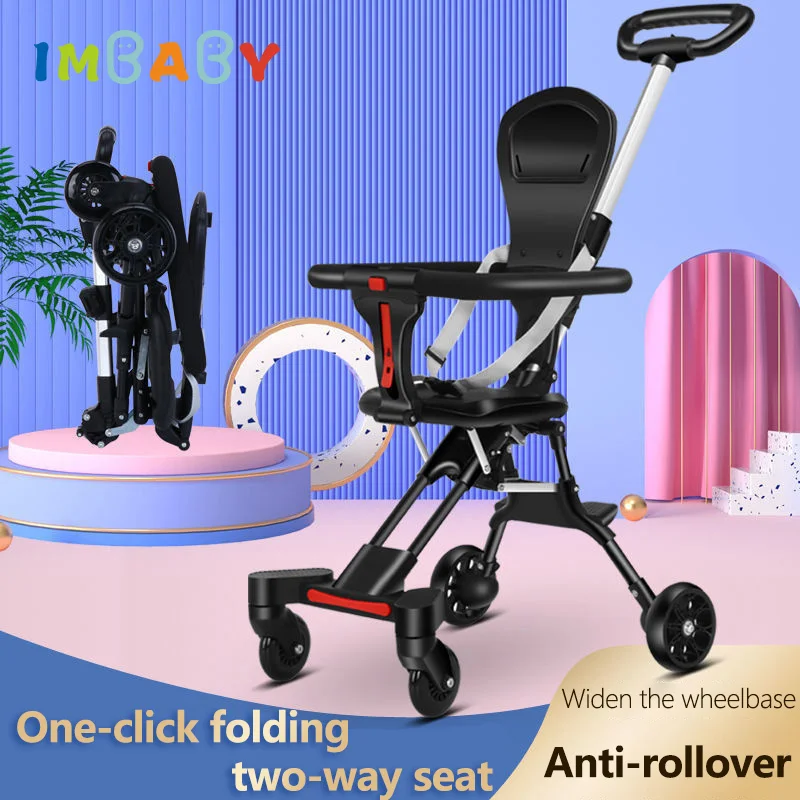 Baby Stroller Infant Portable Folding Travel Carriage Cart Available in All Seasons Newborn Two-Way Seat High Landscape Stroller