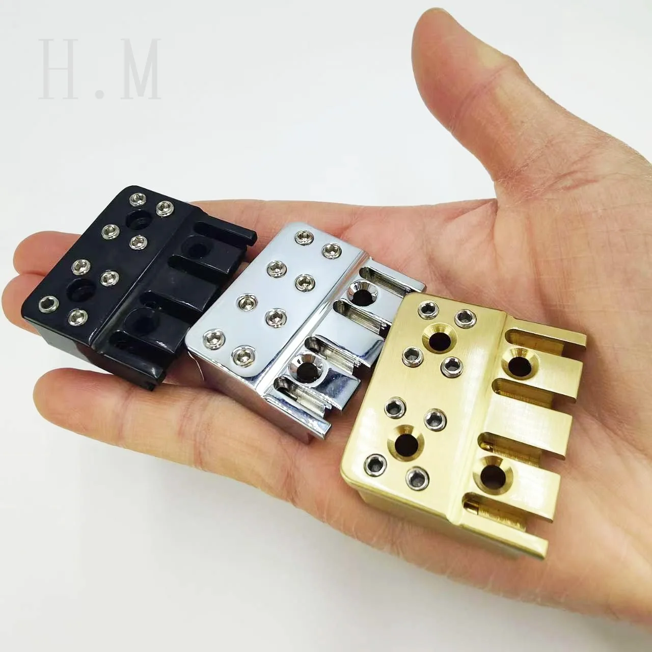 Picture 4: High-grade headless bass four-string copper code bridge pull string plate 4-string headless electric bass accessory bridge