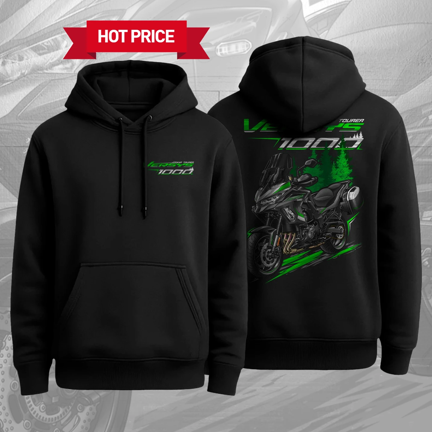 

Мужская толстовка-худи из 100% хлопка для мотоциклистов, модель 2020-2024, в стиле Versys 1000, комфортная повседневная уличная одежда