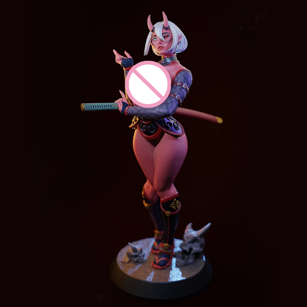 1/24 kit de modelo de impressão 3d sexy oni ninja resina figura modelo kit diy estátua de redução em miniatura kit sem pintura brinquedos