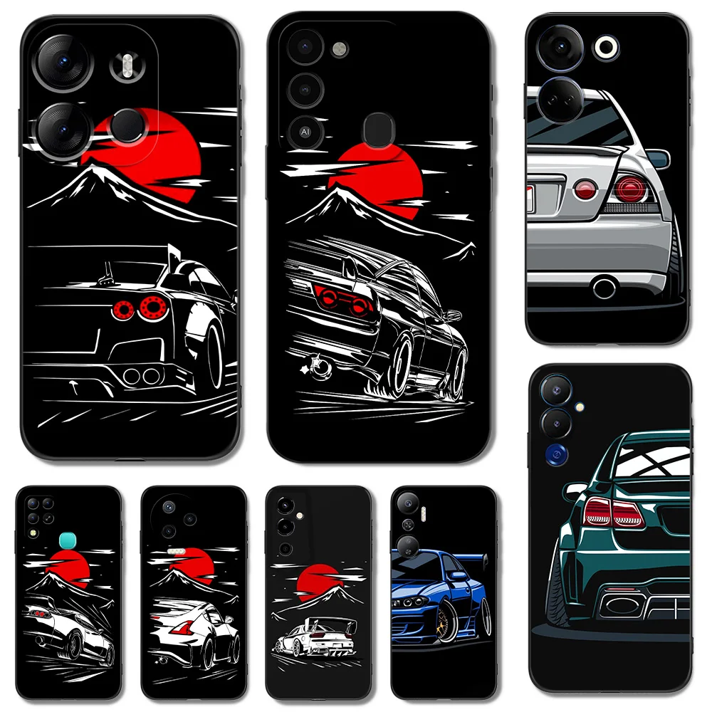 BLACK TPU CASE FOR ITEL A60 P40 VISION 5 A18 S18 INFINIX SMART 7  PLUS 7HD HOT 30 30I PLAY NOTE ZERO ULTRA 5G JDM Car