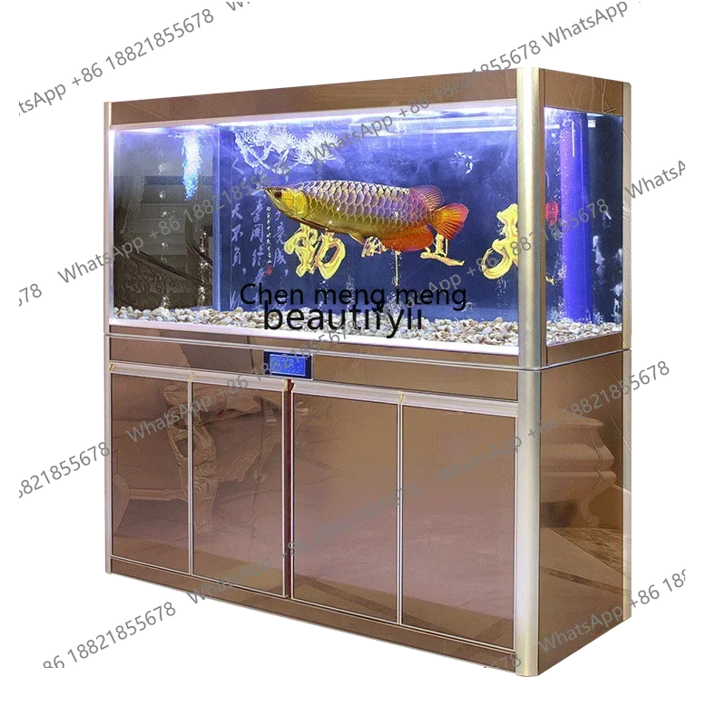 

cc182l Dragon Fish Tank Aquarium Large Living Room Screen Lazy Landscape Creative Mahogany Texture Bottom Filter