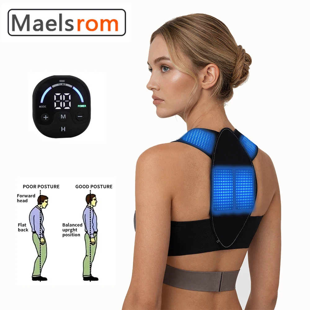 

EMS Posture Corrector Belt for Men Women Hunchback Correction and Back Massage Lumbar Support Pain Relief Shoulder Alignment