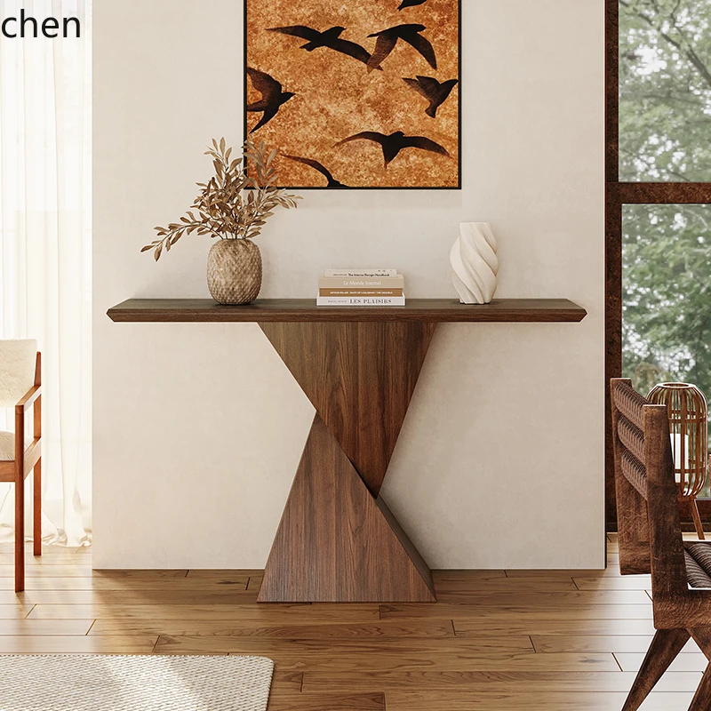 ZML Solid Wood Entryway Console Table Ultra Narrow Entryway Table Sideboard End View Table