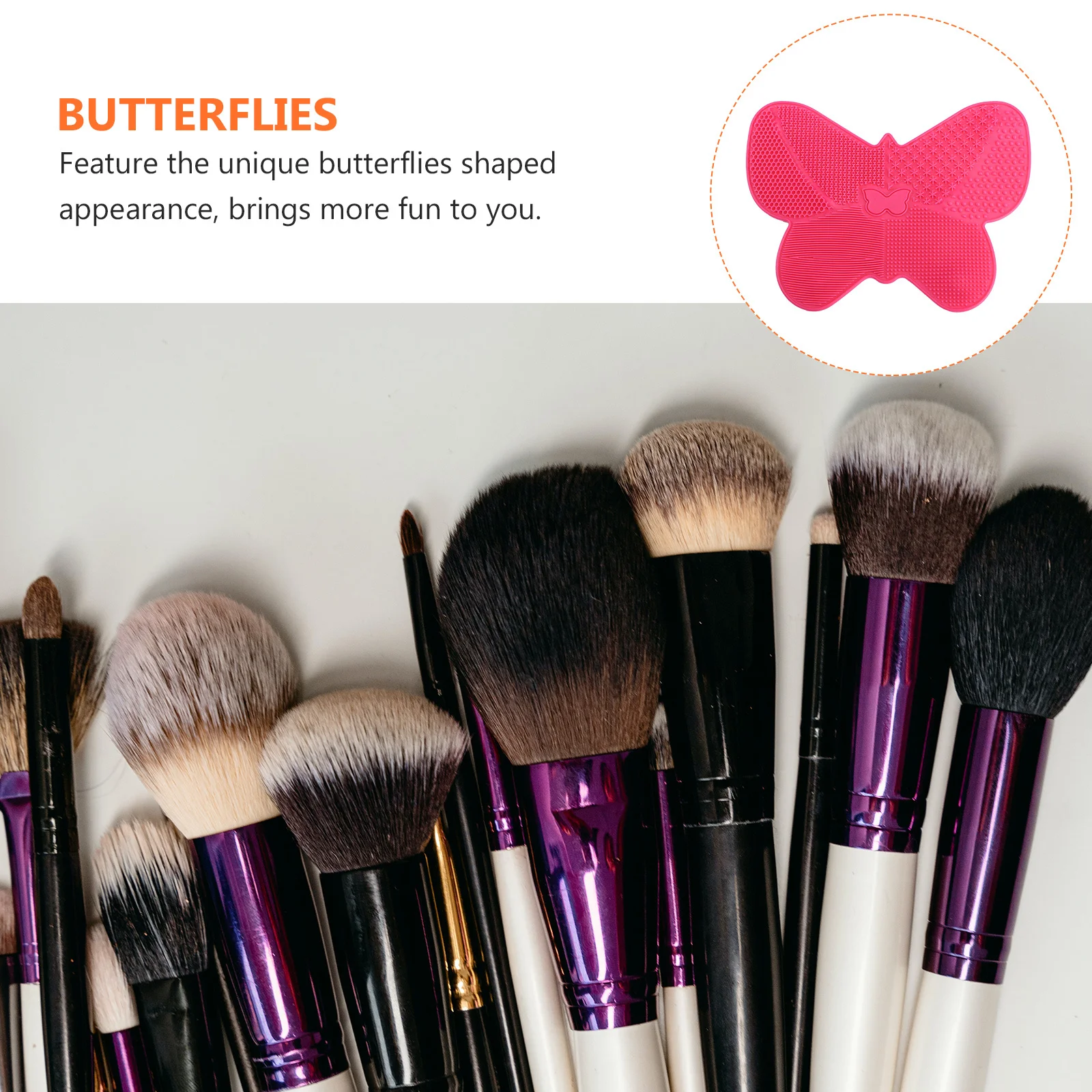 

1Pcs Butterfly Shaped Makeup Brush Cleaning Mat Eco-Friendly Silicone Material Durable Practical for Long Lasting Use