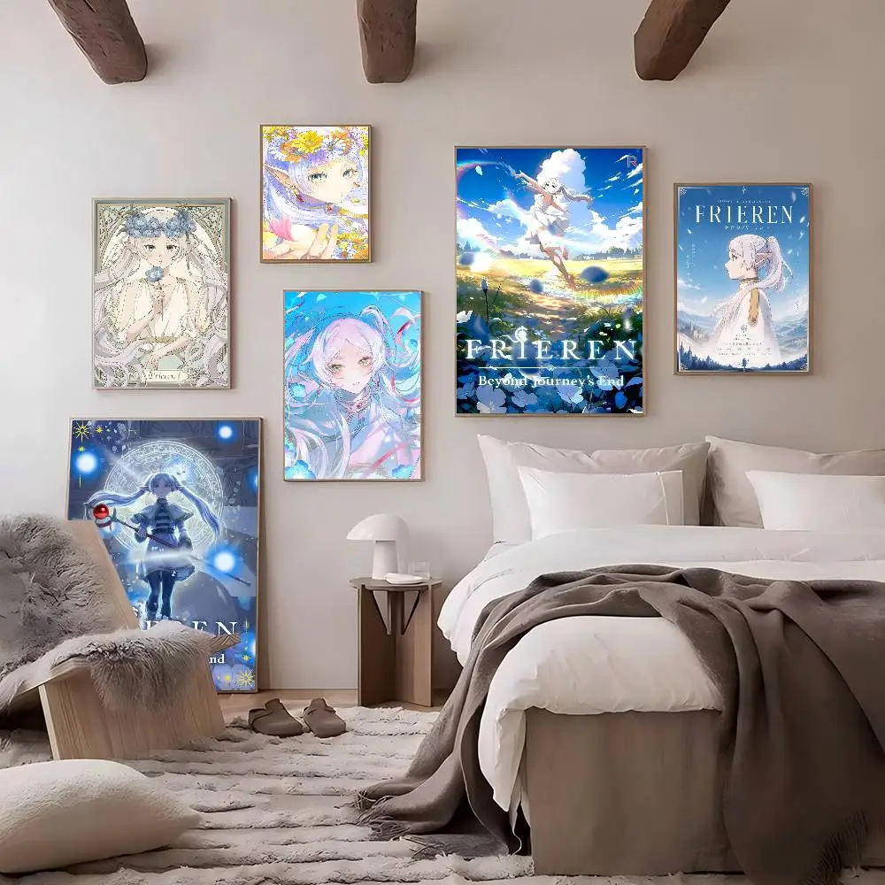 Hot Japan Anime Frieren Classic Vintage Posters Whitepaper Prints Posters Artwork Kawaii Room Decor