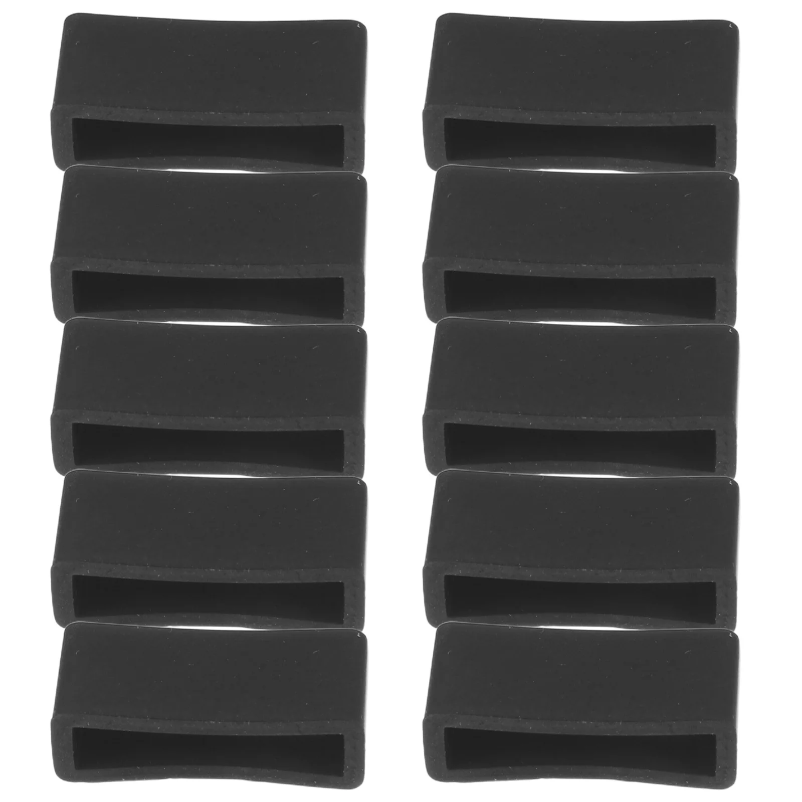 

10pcs Silicone Watch Band Loop Holder Durable Soft Black Replace Old Straps Accessories Fits Watches