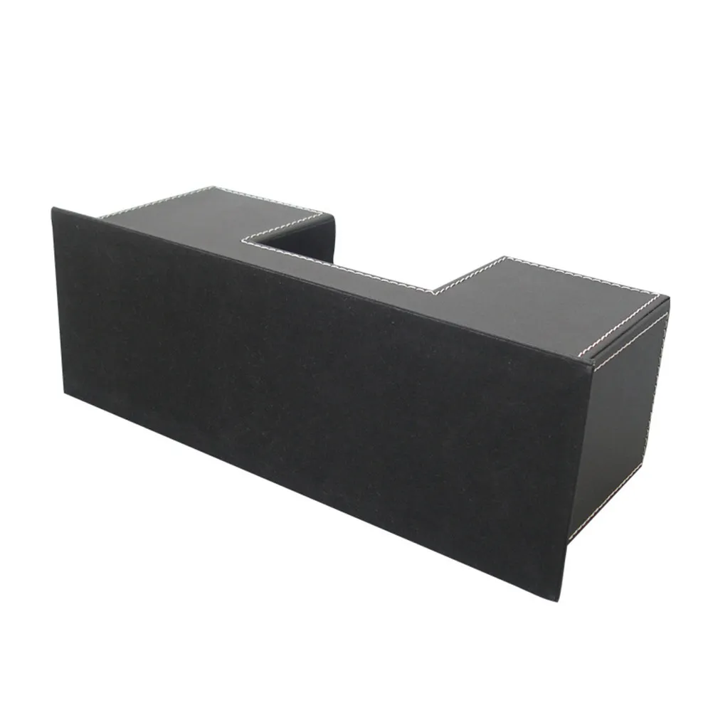 

Pen Holder Double 4 Compartments Desktop Organizer Business Card Phone Pencil Office Supplies Organizer Black