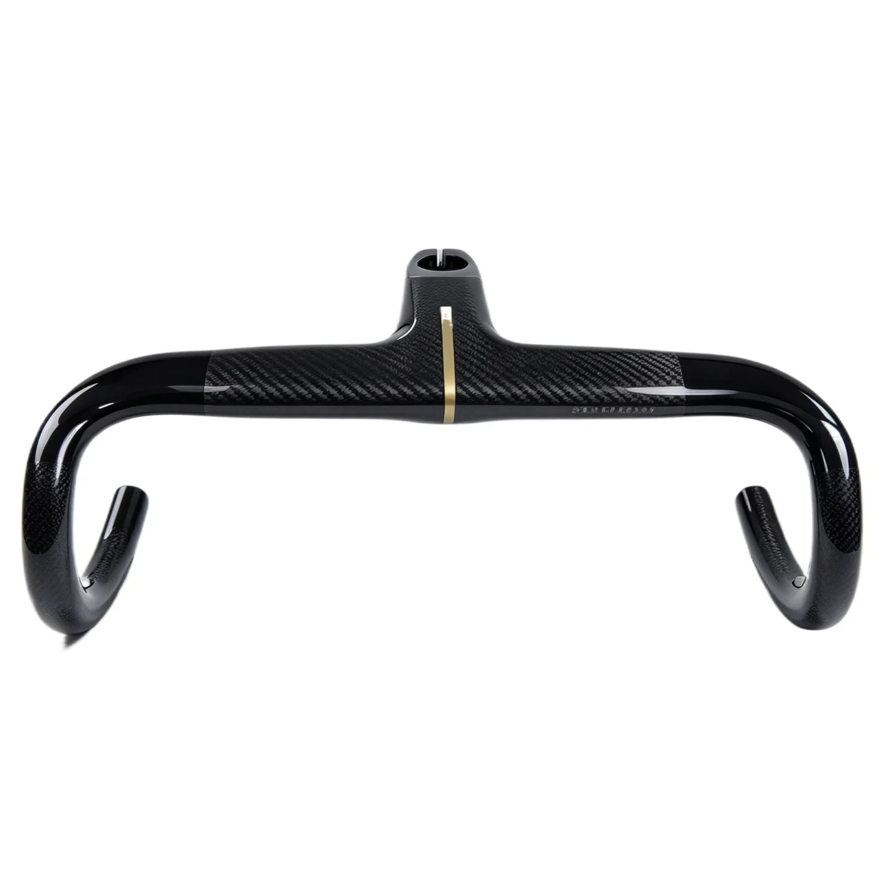 Road Bike Full Carbon Integrated Cockpit Handlebar -10° OD1 Internal Wiring Gloss Bike One Piece Drop Bar Racing Reduce Bent Bar