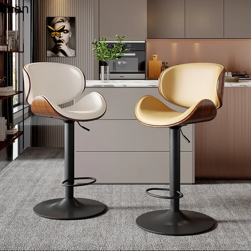 Bar Stool Adjustable Swivel Modern Simple Backrest Bar Stool Home Front Desk Bar Chair FashionableN9