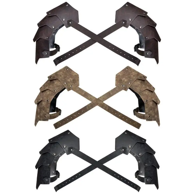 652F هالوين فارس الدروع القرون الوسطى الكتف درع عصر النهضة الدروع الصدر الدروع بولي Leather جلد الجسم مربط صدر الدروع