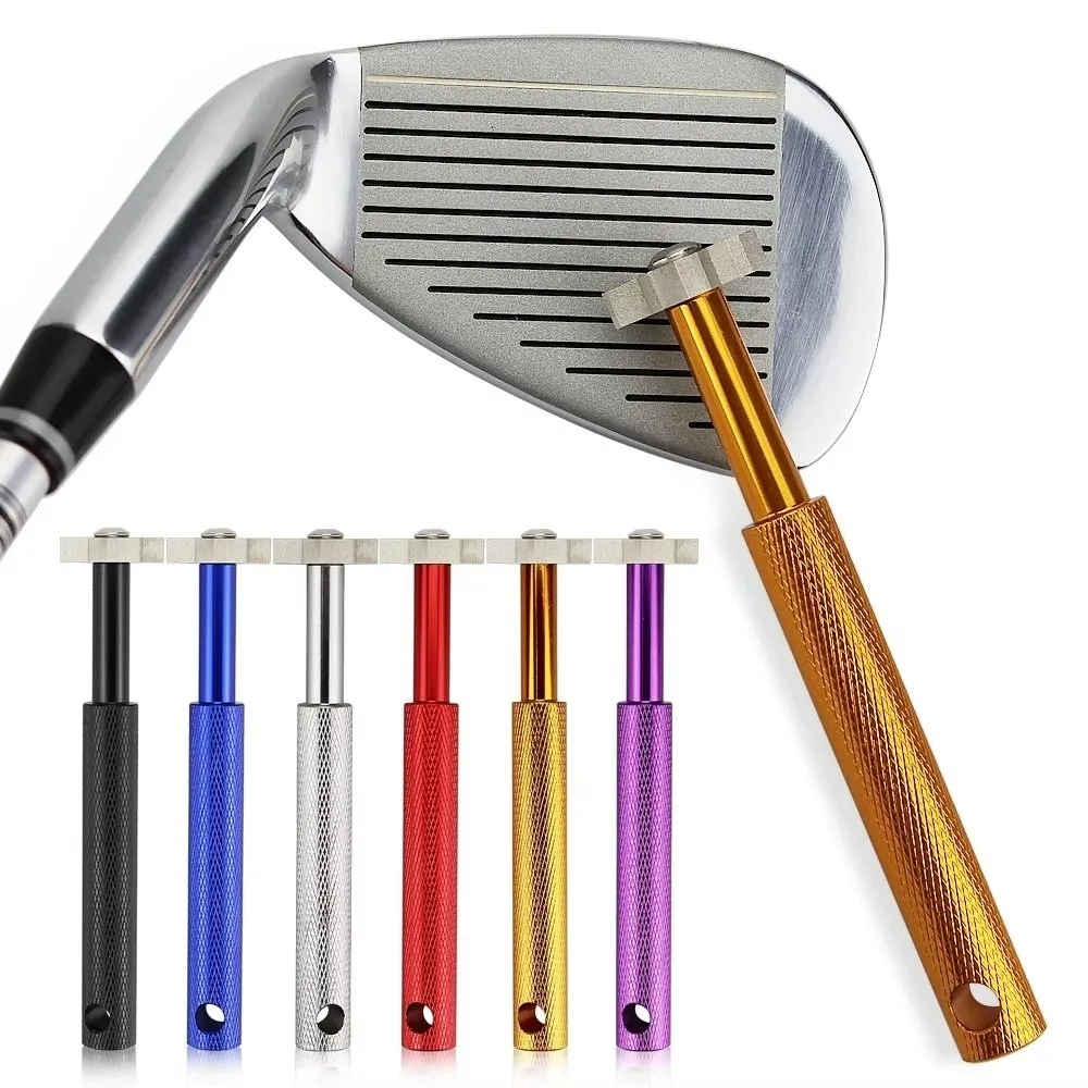 Alloy Wedge Golf Club Grooving Sharpening Tool Lanyard Hole Strong Wedge Golf Club Sharpener Head Non-Slip Golf Groove Sharpener