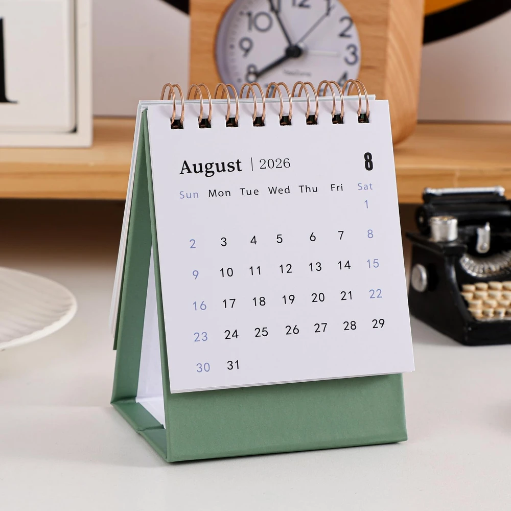 Small Desk Calendar Memo Calendar Planner Desktop Decoration Office Stationery Thick Paper Twin-Wire Binding New Year Gifts