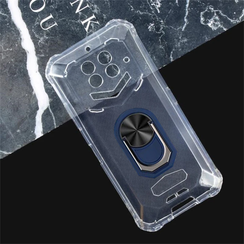 Etui na telefon z magnesem Oukitel WP15 odporne na wstrząsy miękkie TPU pokrywa silikonowa do Oukitel WP15 WP15S etui z uchwyt pierścieniowy — zdjęcie 4