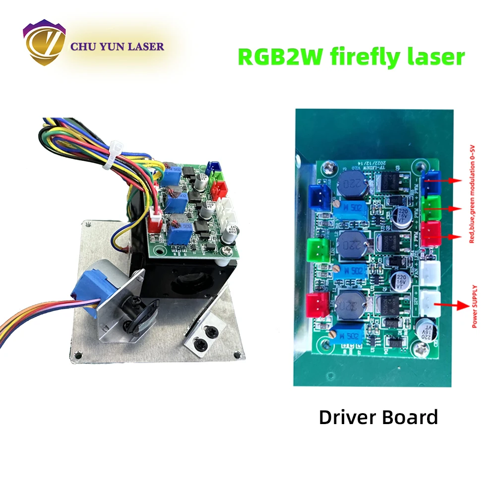 RGB 화이트 레드 그린 블루 반딧불 레이저 다이오드 모듈, 무대 조명 TTL 변조, 2W