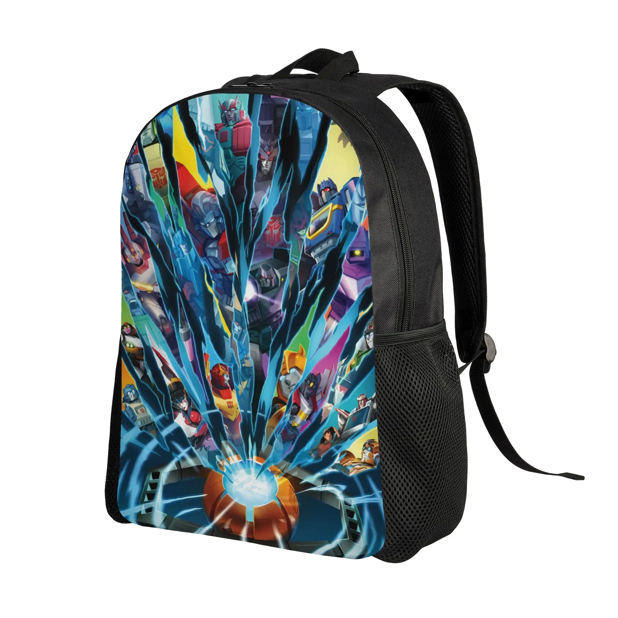 Transformered Cartoon Backpack Youth 3D Printed Durable Backpacks Polyester Stylish School Bags Daily Colorful Rucksack