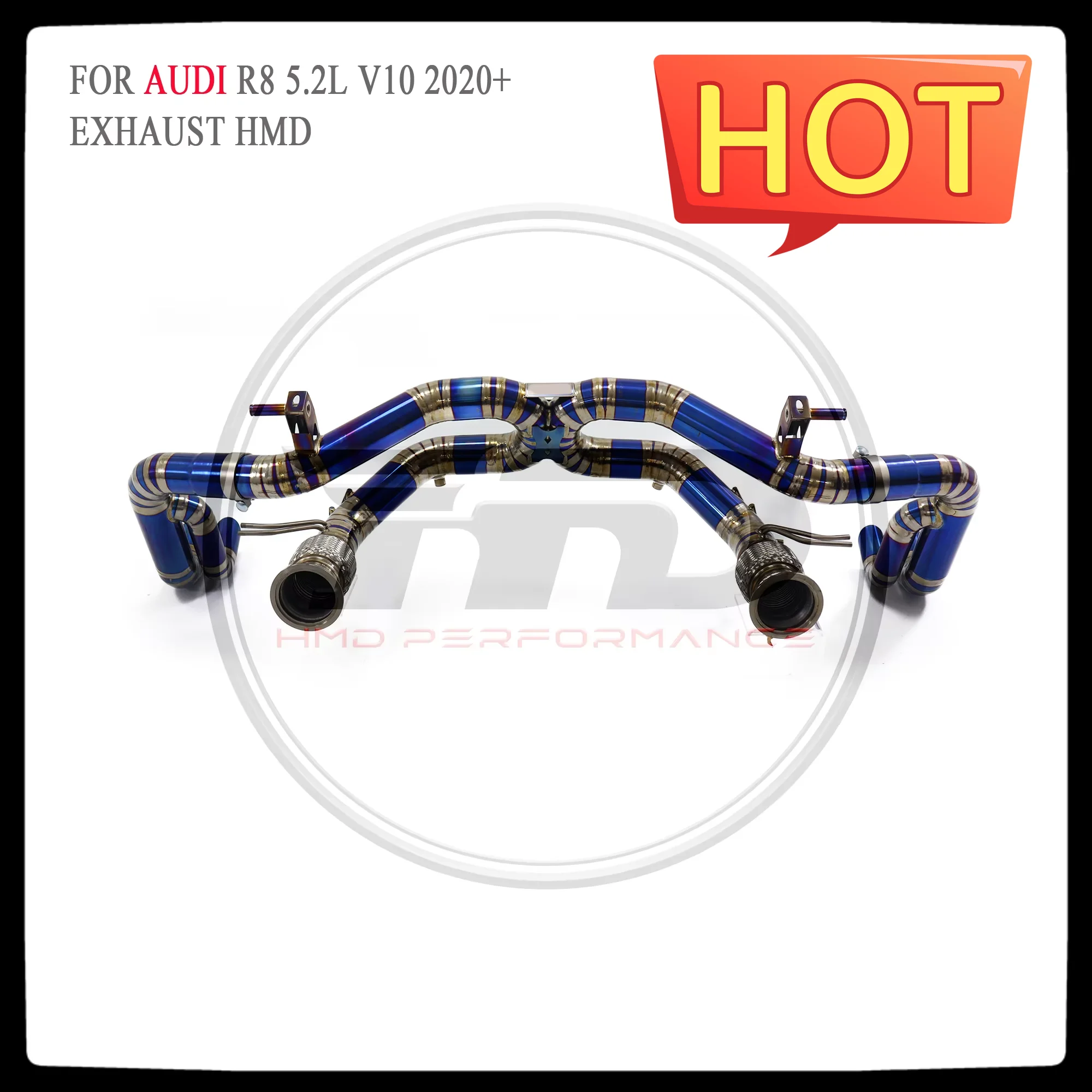 

HMD Titanium Exhaust System Performance Catback for Audi R8 5.2L V10 2020+ with OPF Dual Outlet Muffler with OPF