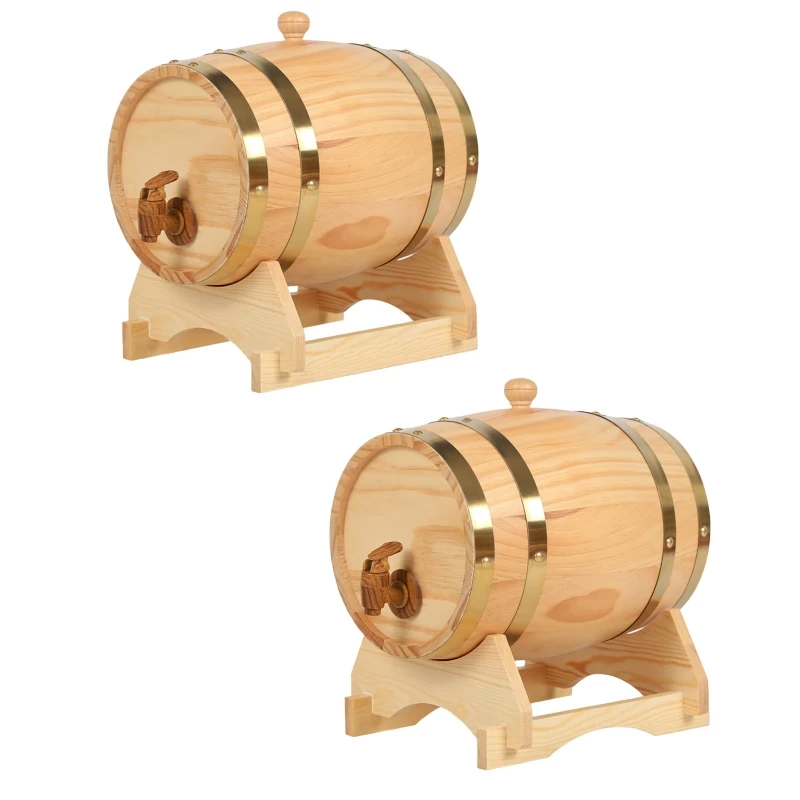 

New Wooden Barrel Wedding Decoration Wheel Barrel for Storing Red Wine and